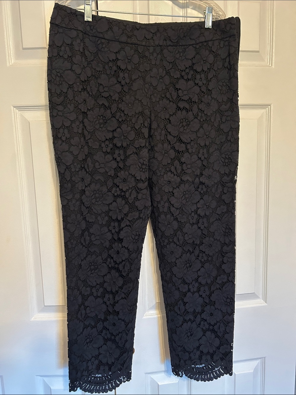 Talbots Black Lace Overlay Cropped Pants